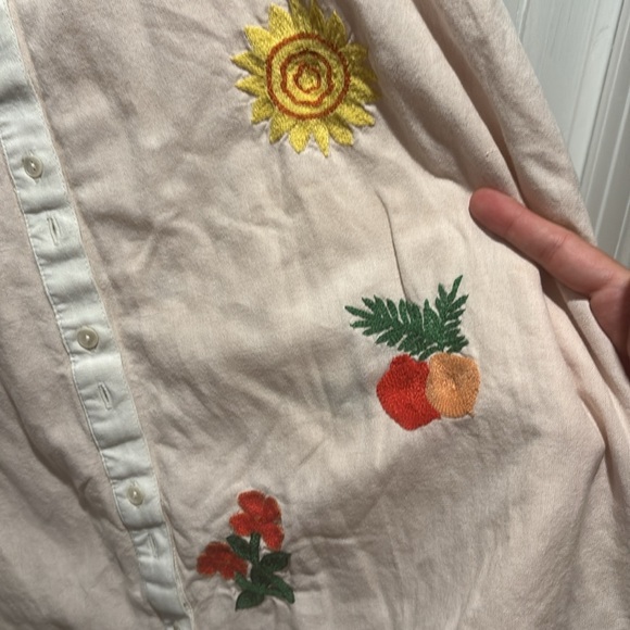 SIGNIFICANT OTHER linen cotton embroidered button down top - Picture 5 of 12